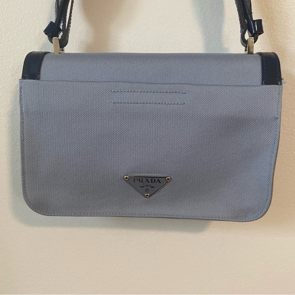 Prada shoulder bag blue bow. Prada handbag. Prada mini or small bag. Prada blue - Picture 2 of 13